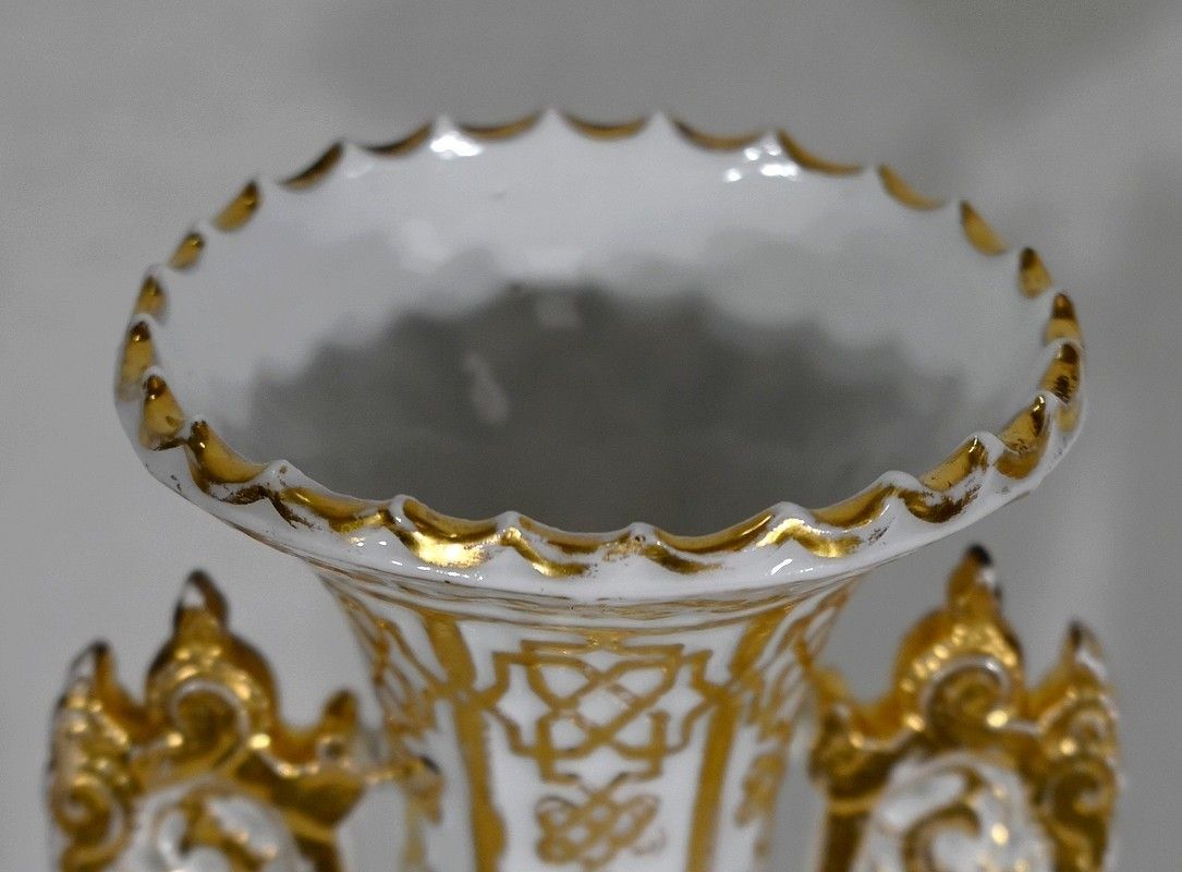 Pair Of Paris Porcelain Vases   Late 19th Century photo vinterior