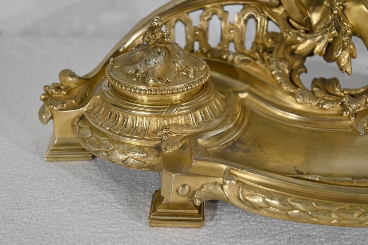 Inkwell In Gilt Bronze, Signed Vandevoorde   Early 20th Century photo vintage
