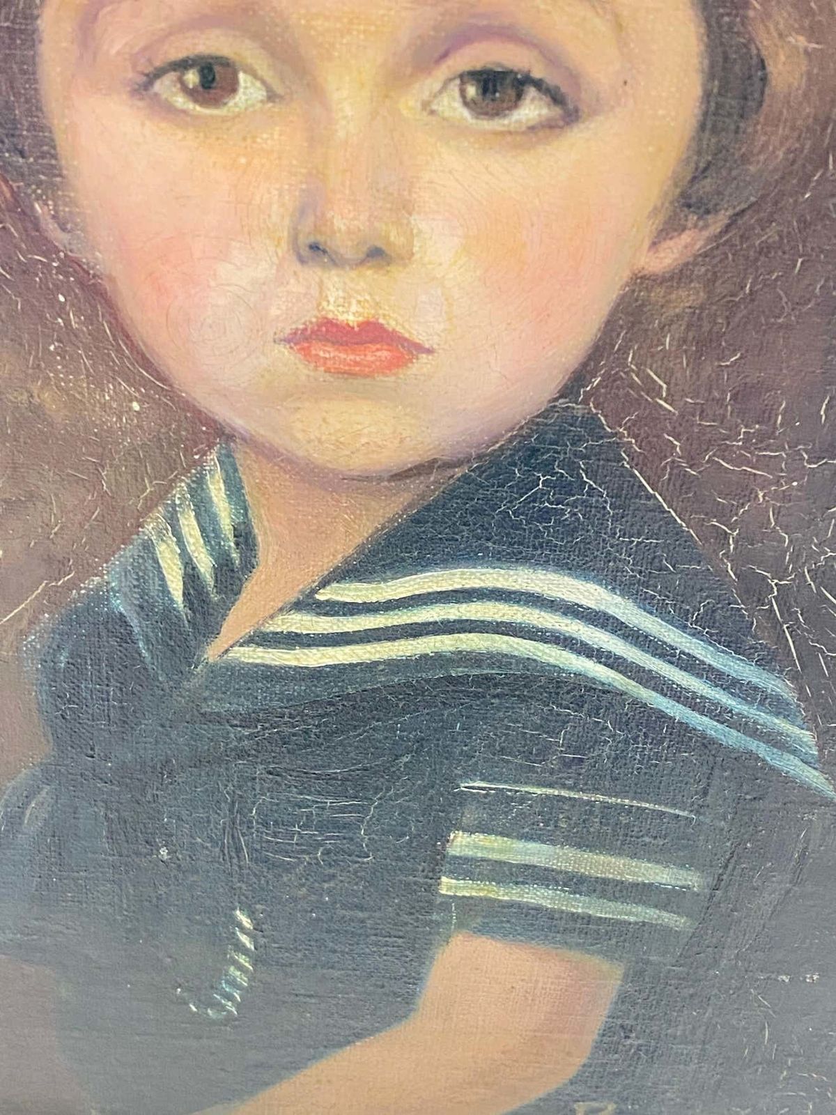 Original Oil Painting, Representing A Litle Boy, Signed, Fance 1930 photo vinterior