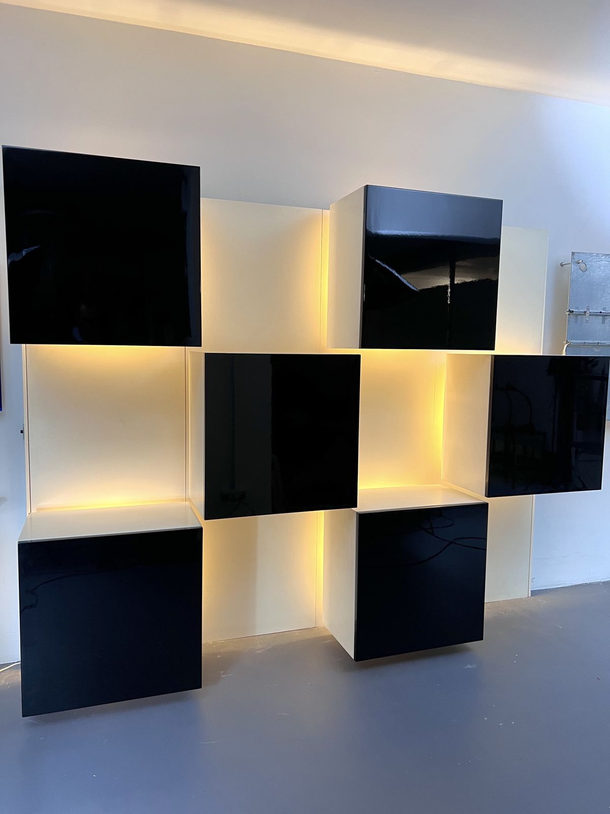Mid Century Modern Backlight Wall Modular System By Acerbis. Italy 1970s photo for sale