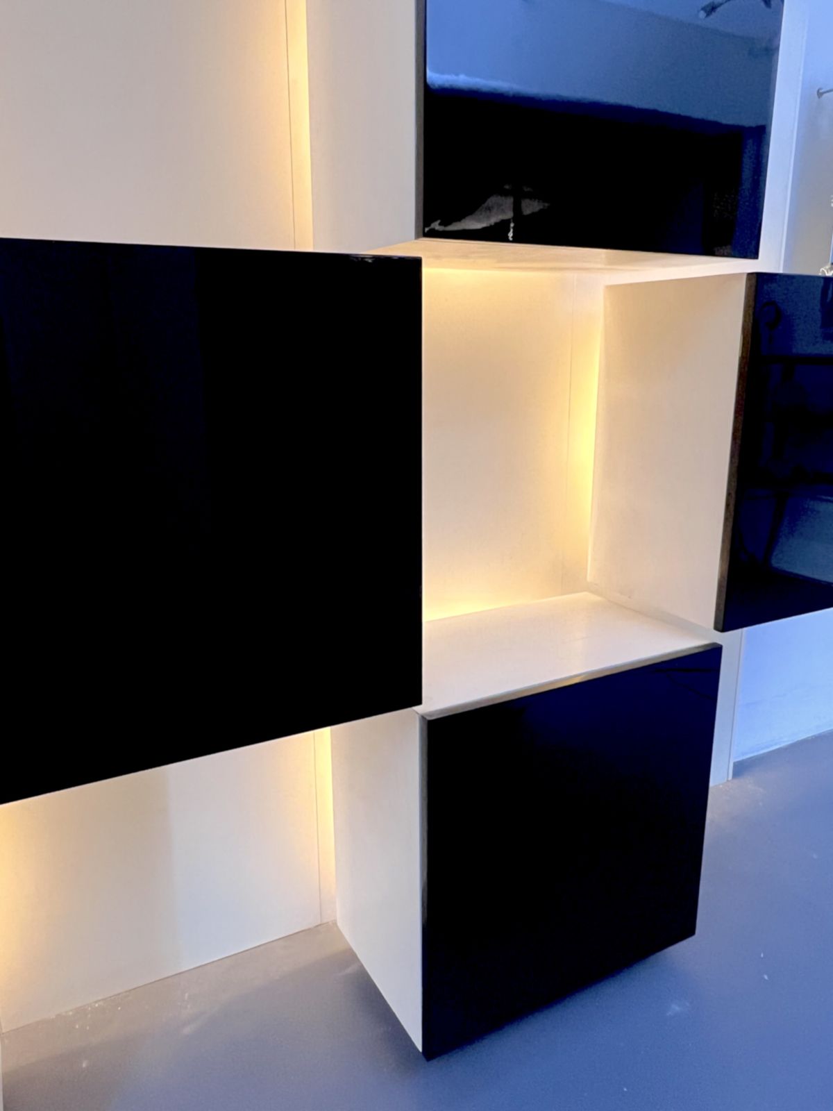 Mid Century Modern Backlight Wall Modular System By Acerbis. Italy 1970s photo buy