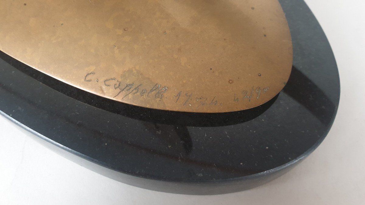 Carmello Cappello, Bronze Sculpture On Pedestal, Xxth Century photo 865.0