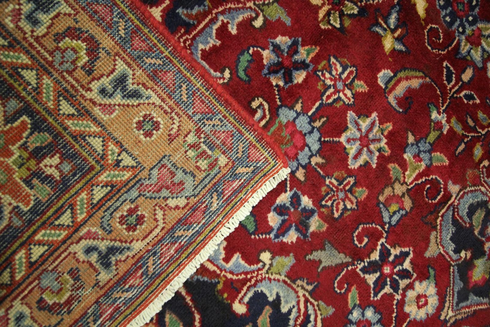Vintage Rug Red Wool Carpet, Large Handwoven Oriental Area Rug photo vintage