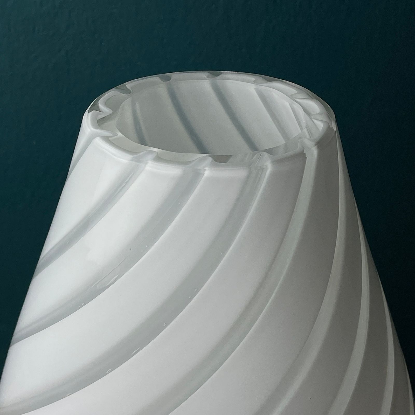 White Swirl Murano Glass Vase Italy 1980s photo furniture