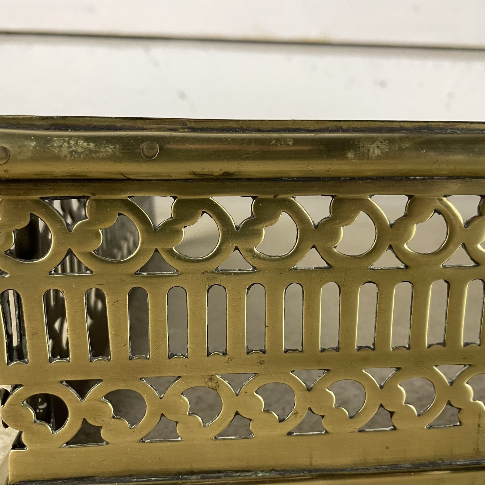 Victorian Brass Folding Fireplace Fender photo 325.0