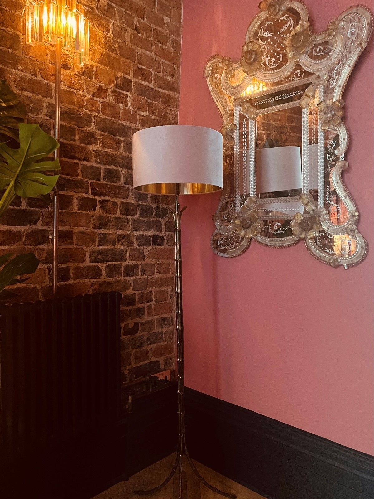 Brass, Faux Bamboo Floor Lamp By Maison Baguès