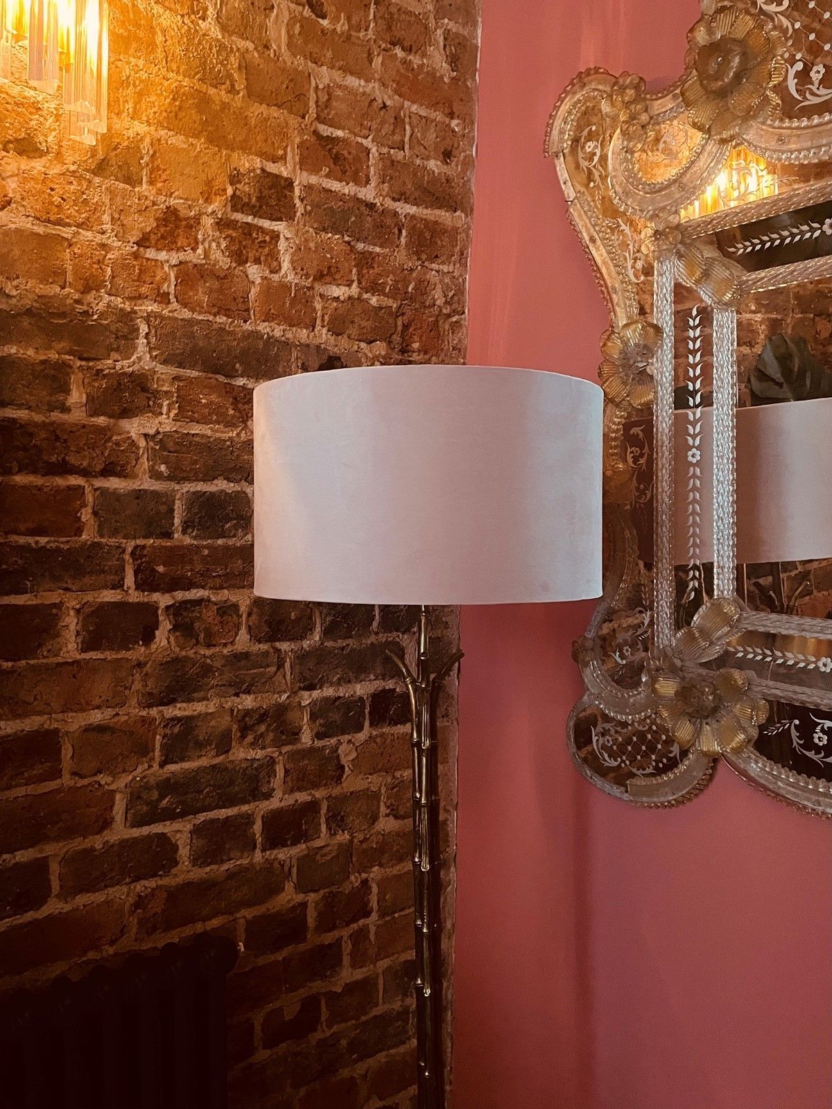 Brass, Faux Bamboo Floor Lamp By Maison Baguès photo for sale