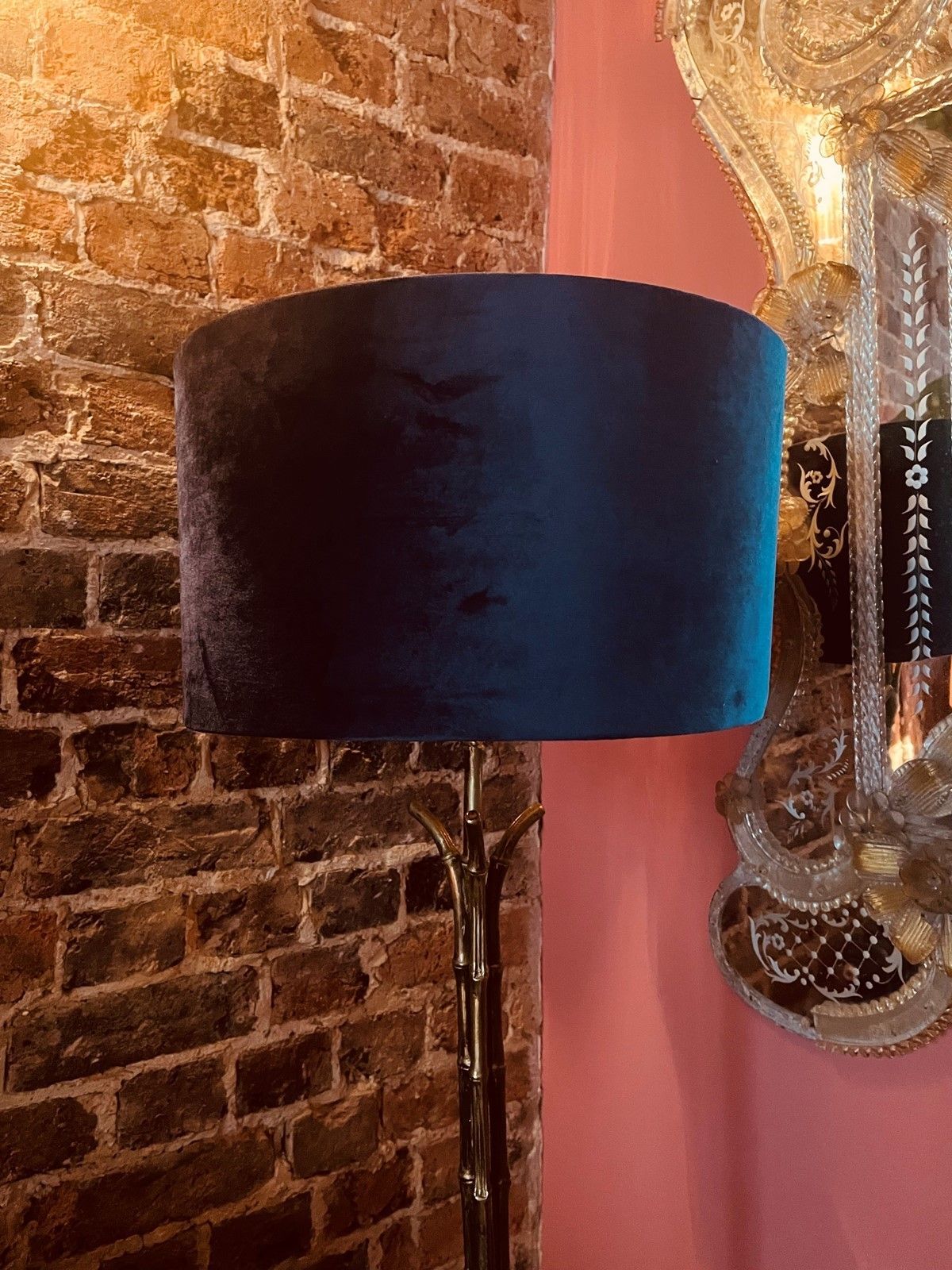 photo furniture Brass, Faux Bamboo Floor Lamp By Maison Baguès