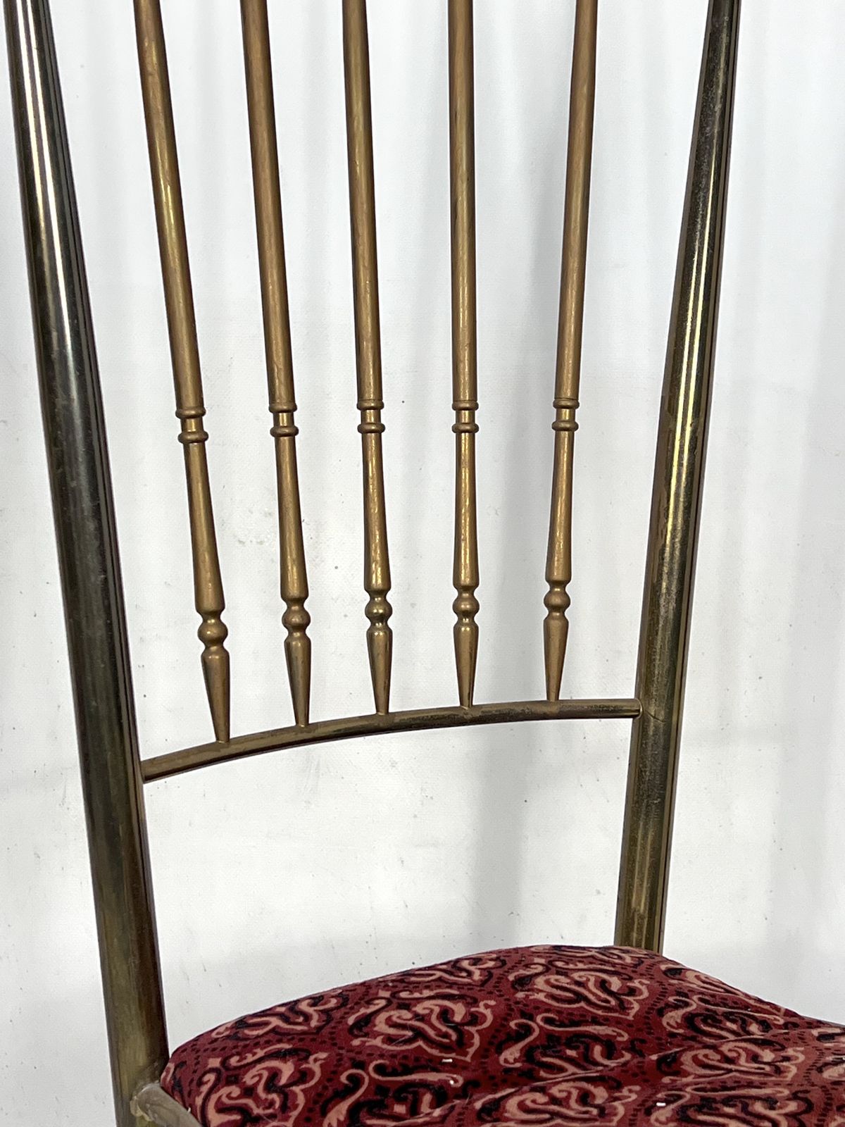 Vintage Pair Of Brass Tall Chairs From Chiavari, Italy 1950s photo vintage