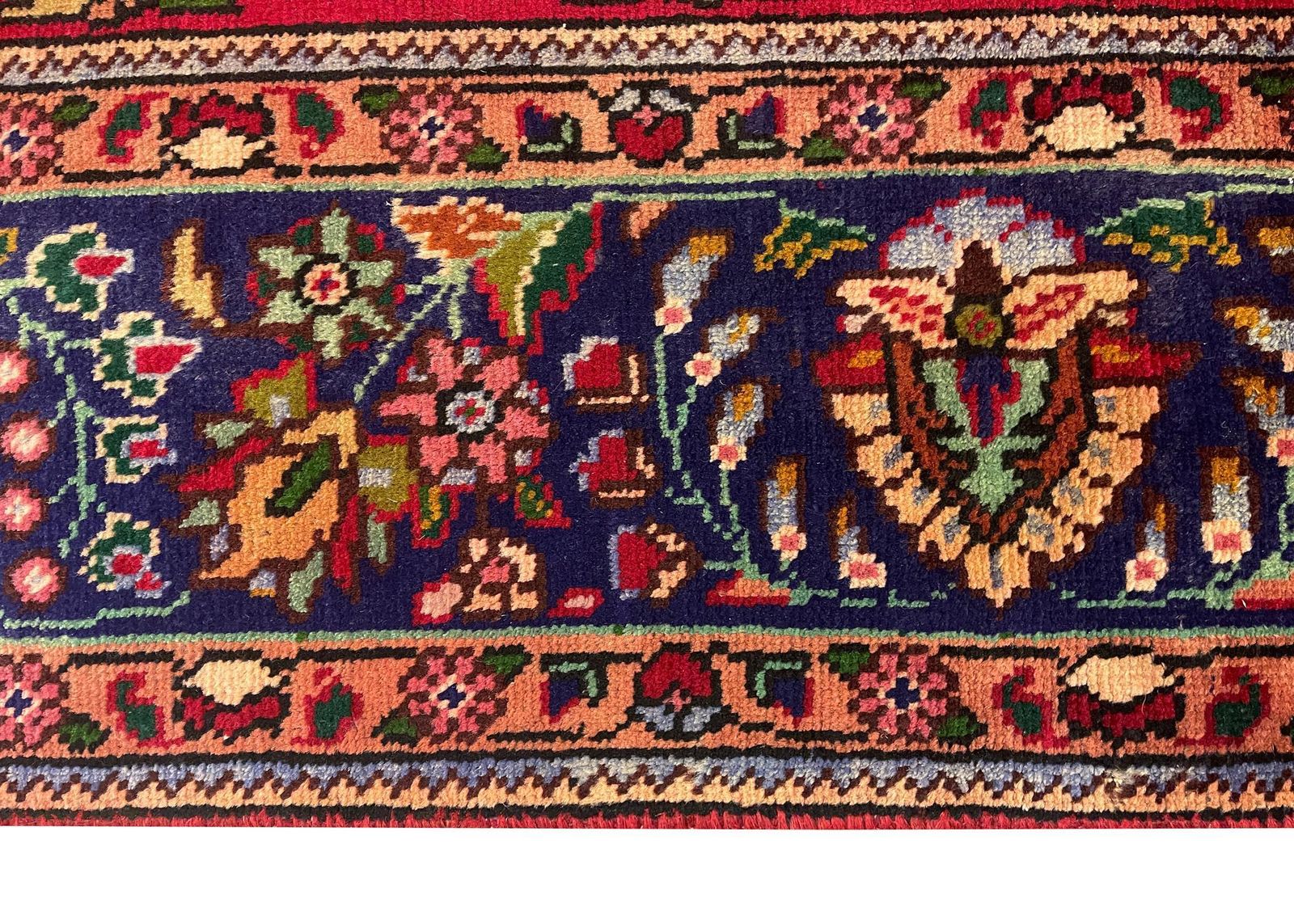 2700.0 Vintage Rug Red Wool Carpet, Floral Handwoven Oriental Area Rug 201x303cm photo