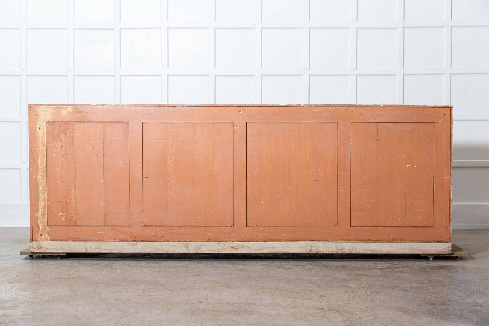 19thc Monumental Dry Scraped French Bank Of Pine Drawers photo Furniture