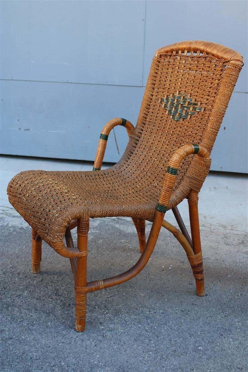 Living Room Set In Bamboo And Straw Rope Italy 1950s Chairs With Table photo buy