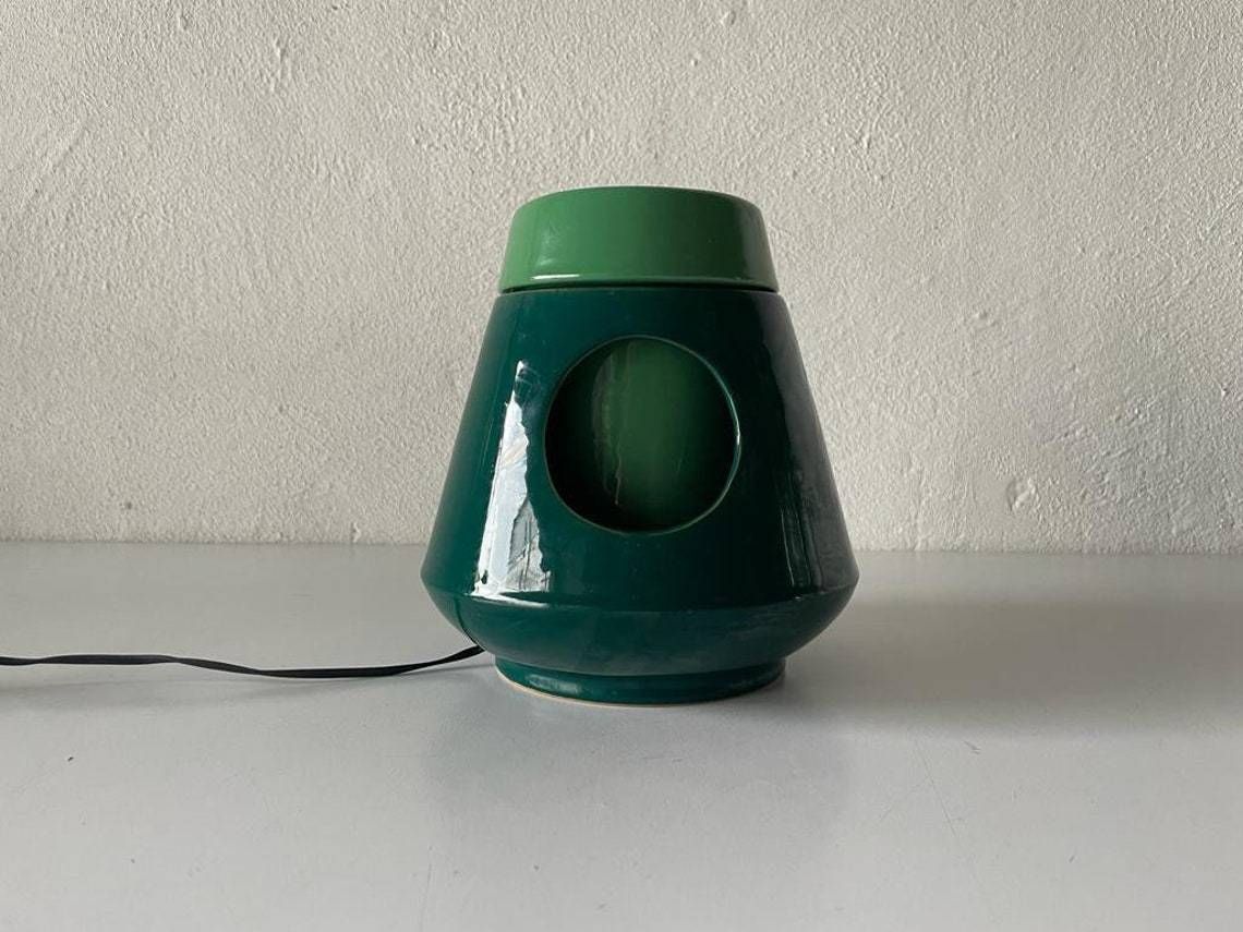 Very Rare Italian Mid Century Modern Green Ceramic Swivel Table Lamp, 1960s, Italy photo furniture