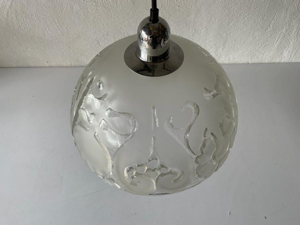 Peill Und Putzler 3 Dimensional Artwork On Heavy Glass Rare Ceiling Lamp, 1970s, Germany photo 1360.28