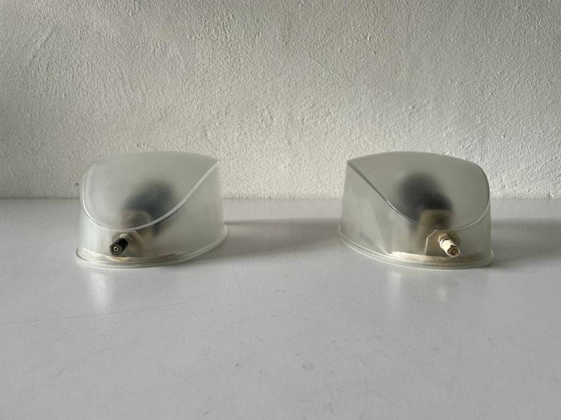 Transparent Glass Pair Of Sconces By Artemide, 1970s, Italy photo Lighting