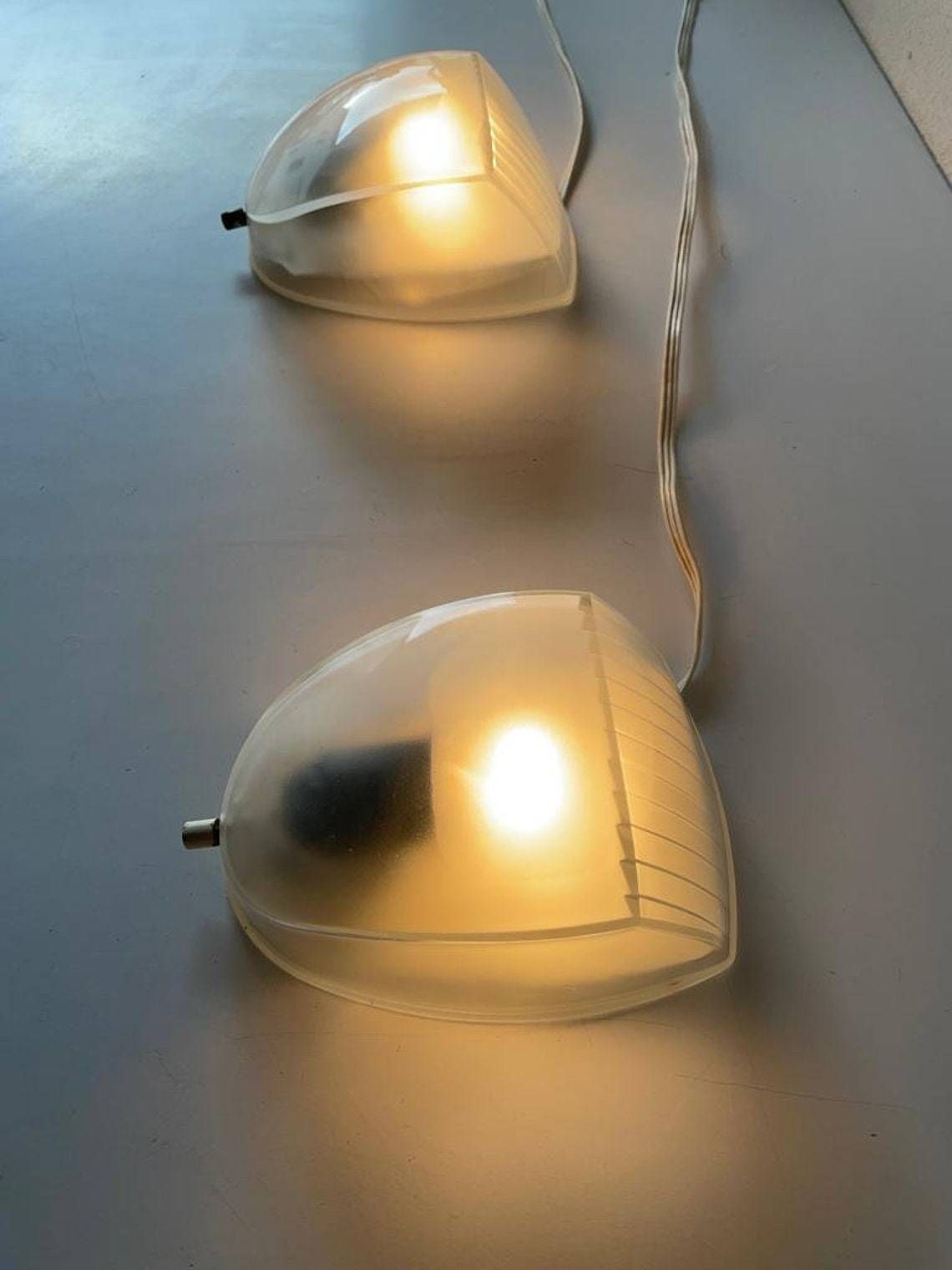 photo furniture Transparent Glass Pair Of Sconces By Artemide, 1970s, Italy