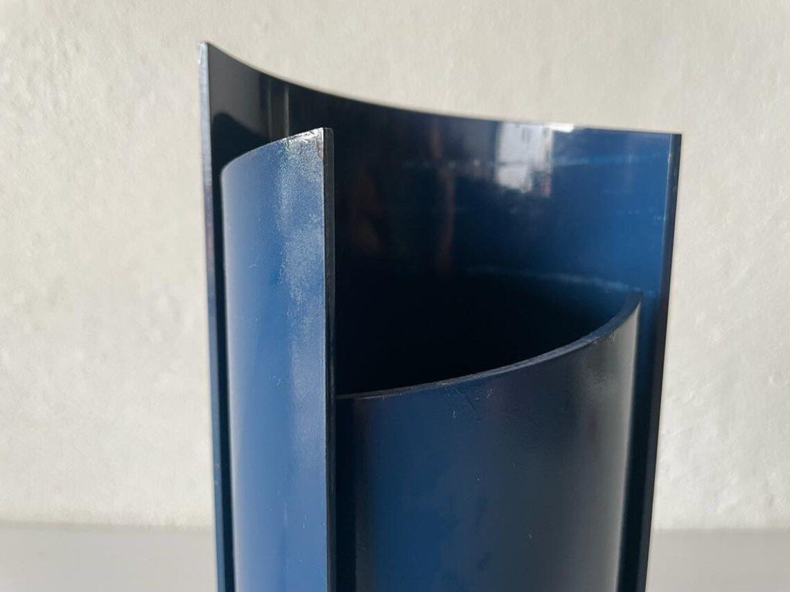 Rare Italian Mid Century Modern Dark Blue Swivel Table Lamp 1960s Italy photo vintage
