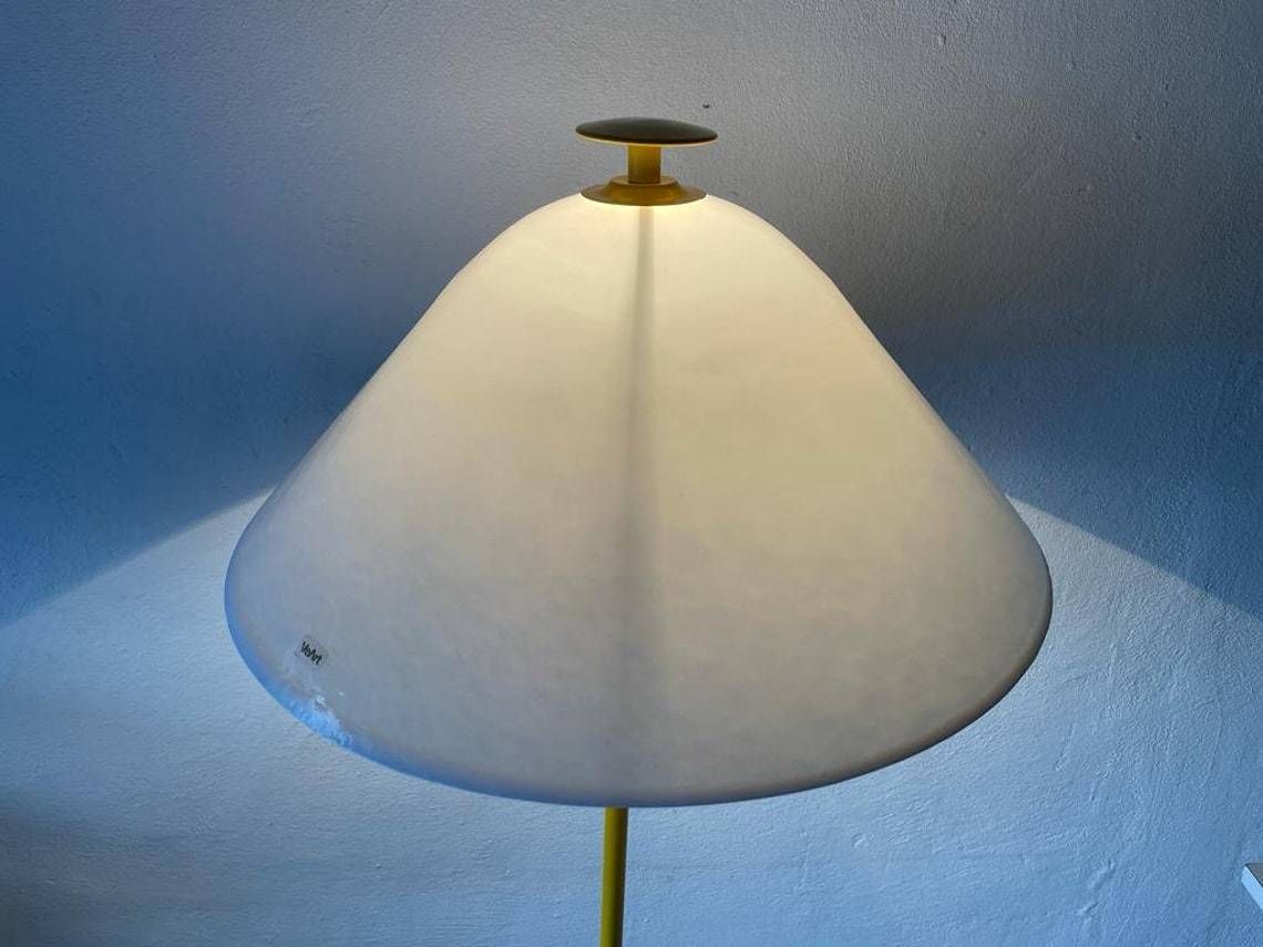Italian Yellow And White Glass Shade Floor Lamp By Veart 1970s Italy photo 5669.28