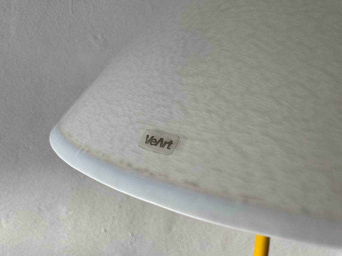Italian Yellow And White Glass Shade Floor Lamp By Veart 1970s Italy photo vintage