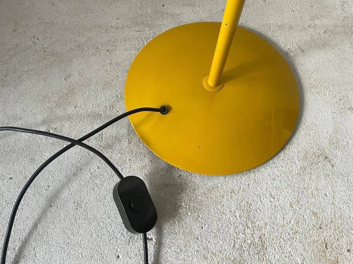 photo furniture Italian Yellow And White Glass Shade Floor Lamp By Veart 1970s Italy
