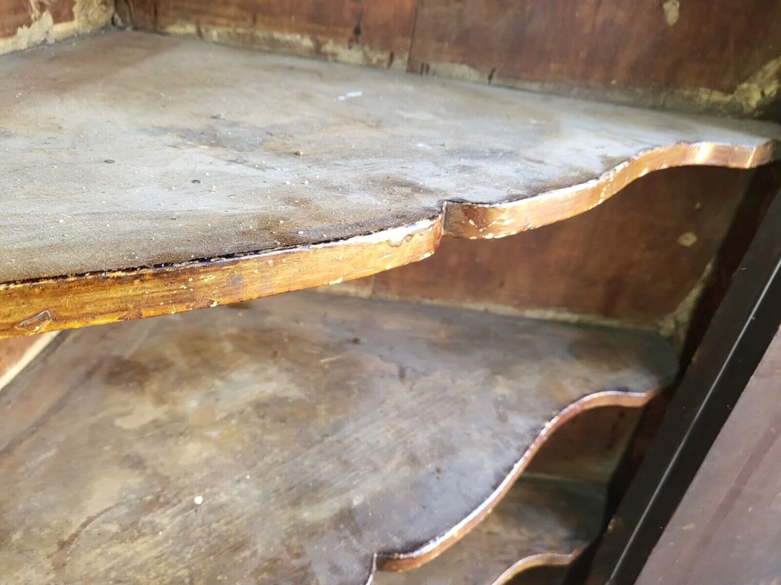 Antique Georgian Oak Large Corner Cabinet Drawer Curved Shelves Cupboard photo 320.0