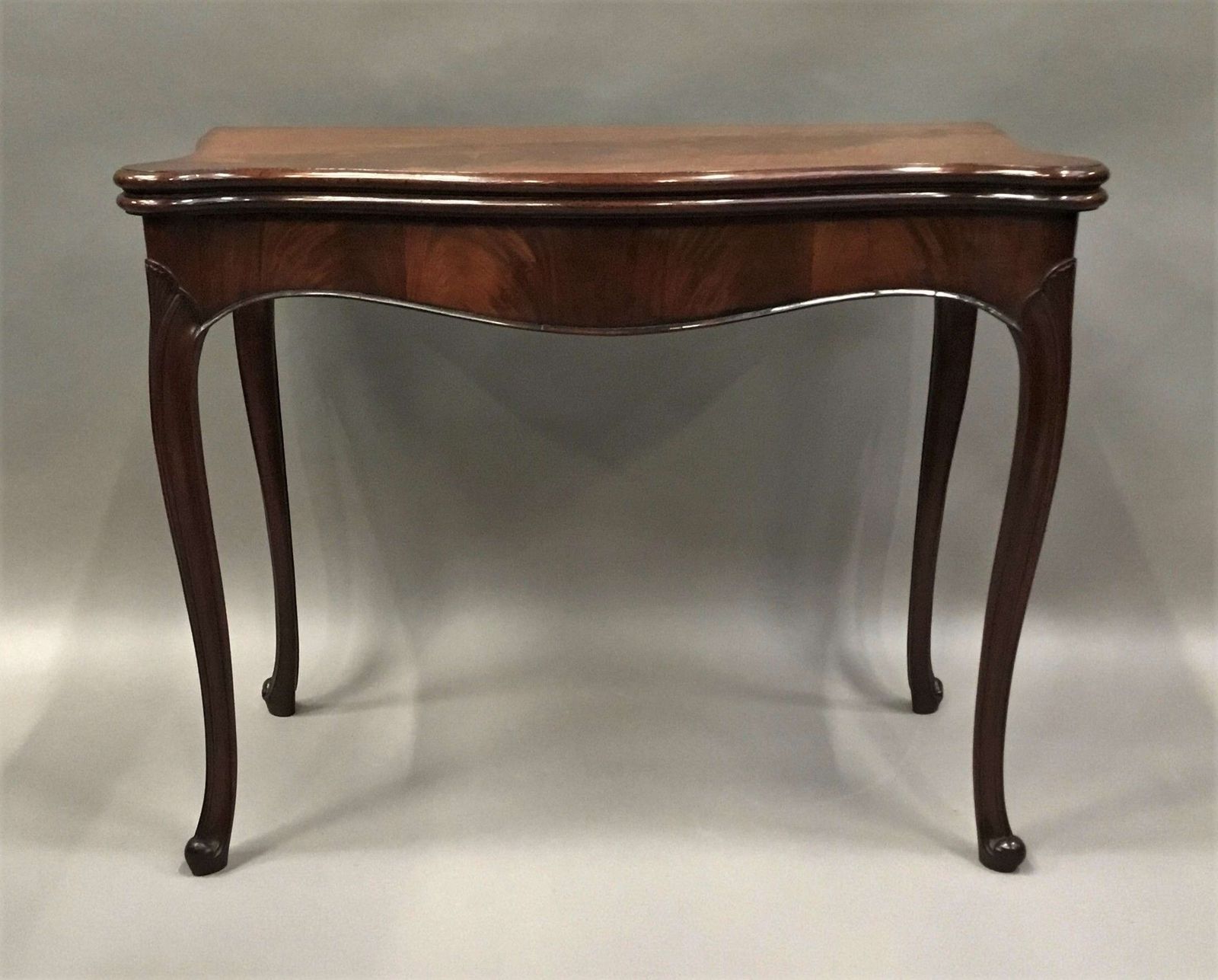 Furniture Elegant George III Mahogany Hepplewhite Serpentine Card Table photo