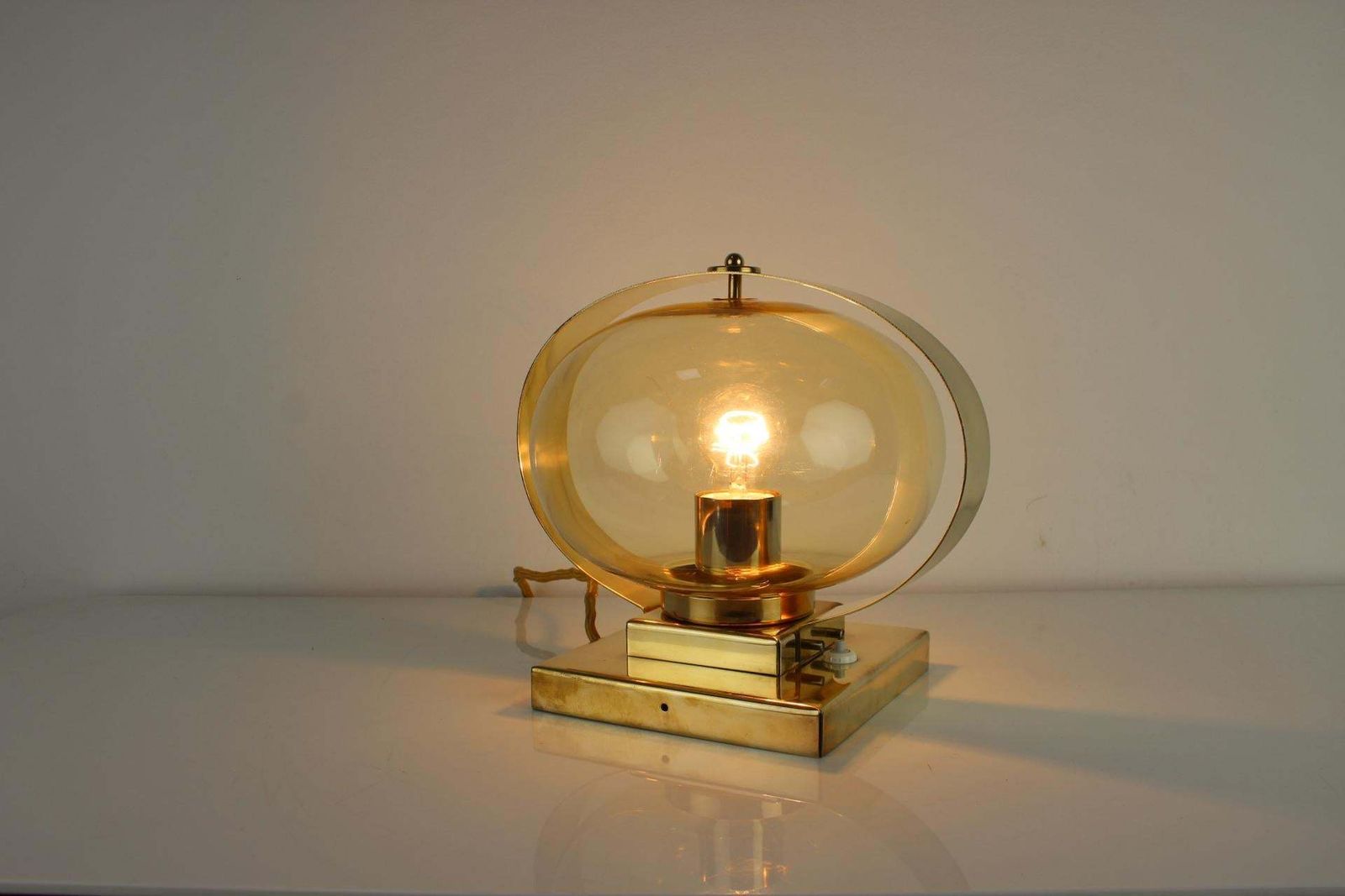 Lighting Preciosa Gold Wall Lamp Or Table Lamp / Kamenický šenov, 1970s photo