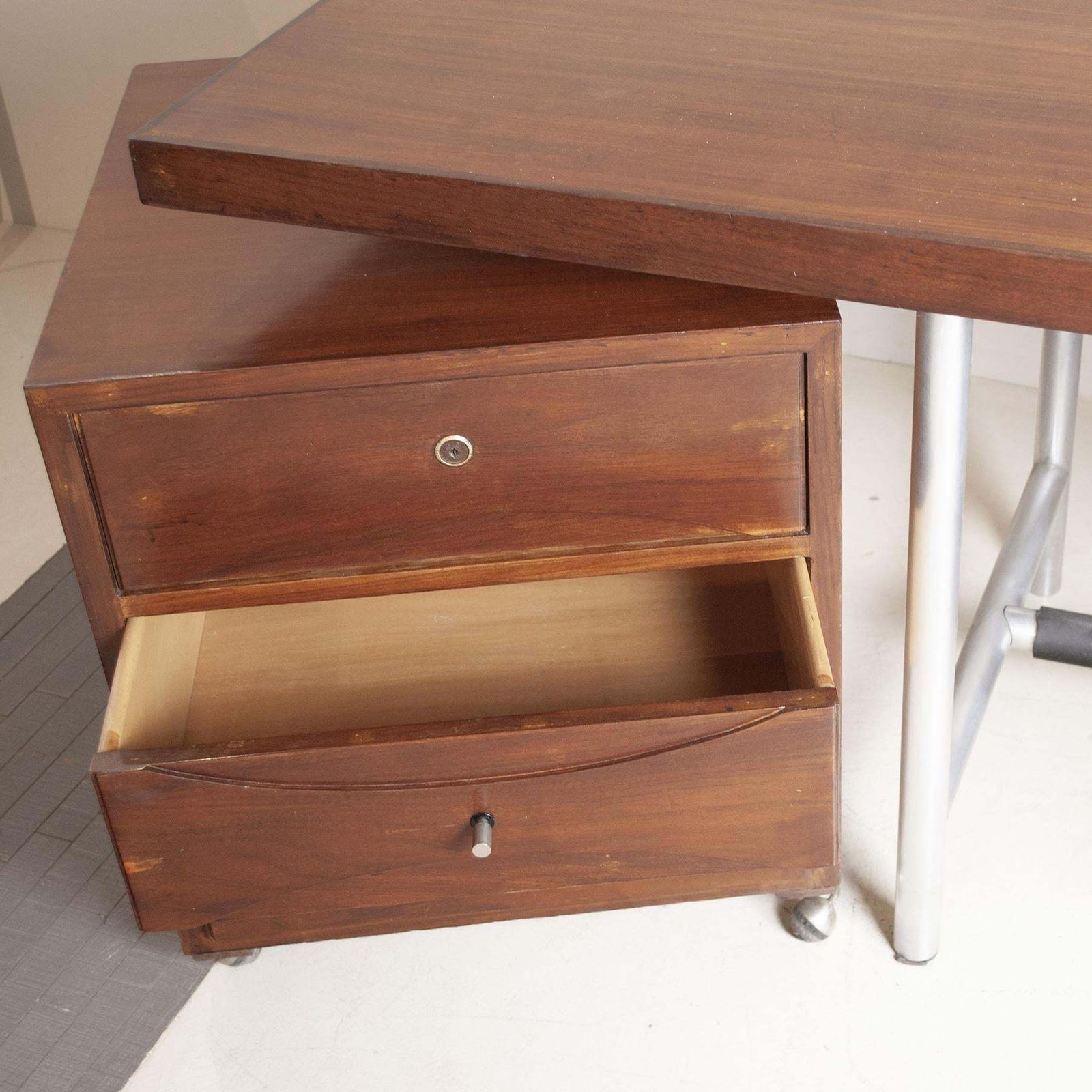Italian Mid Century Walnut Desk From The Sixties photo buy