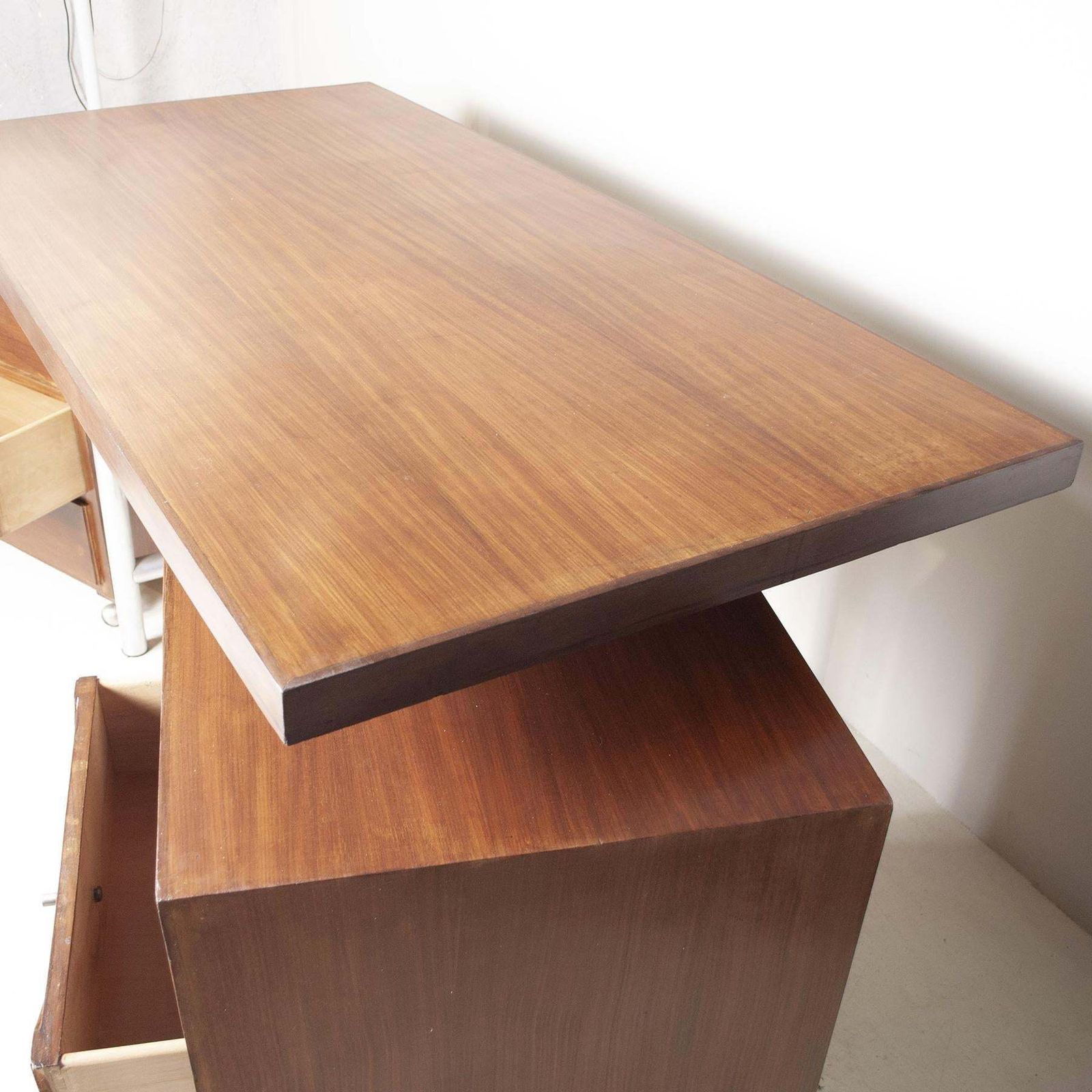 photo for sale Italian Mid Century Walnut Desk From The Sixties