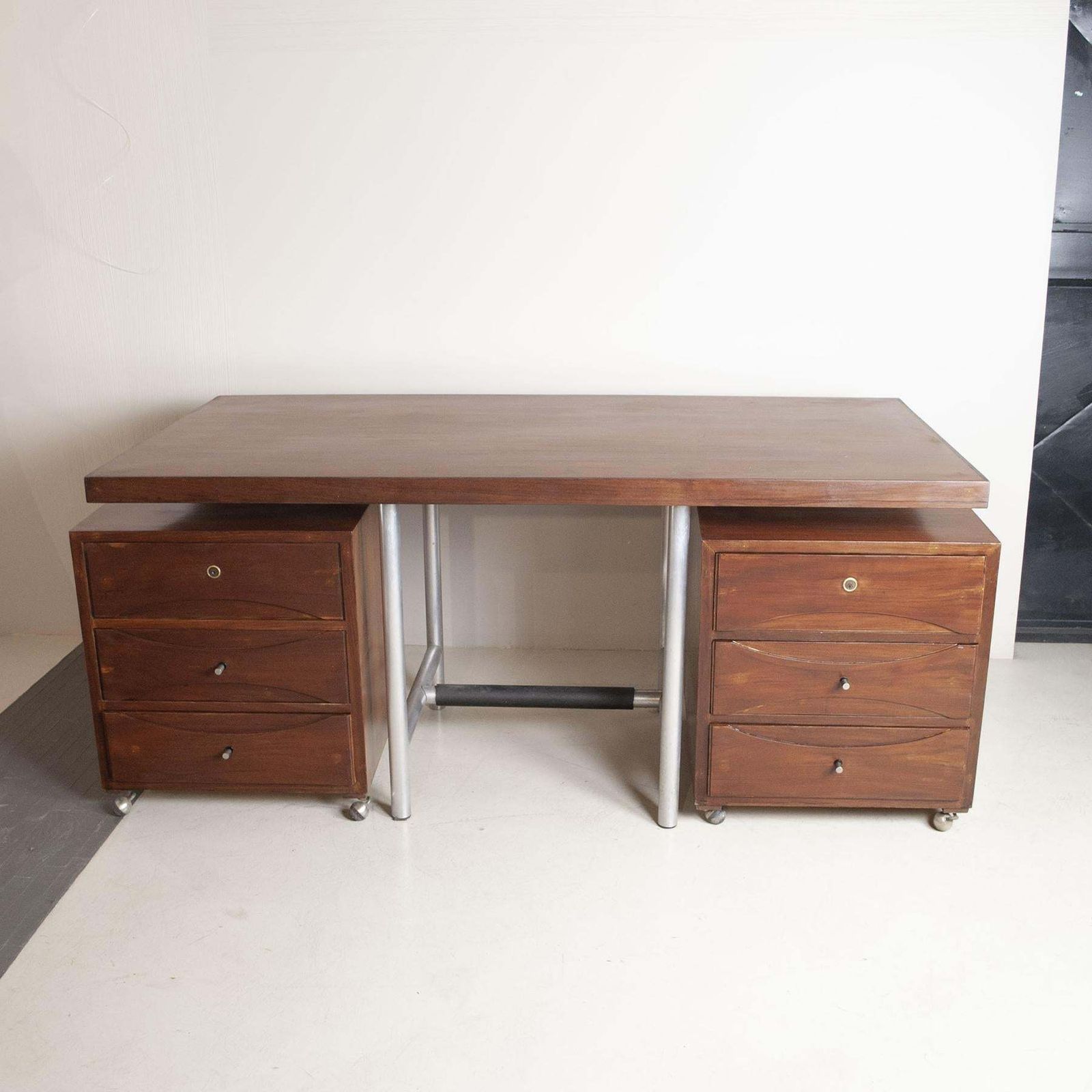 photo buy Italian Mid Century Walnut Desk From The Sixties