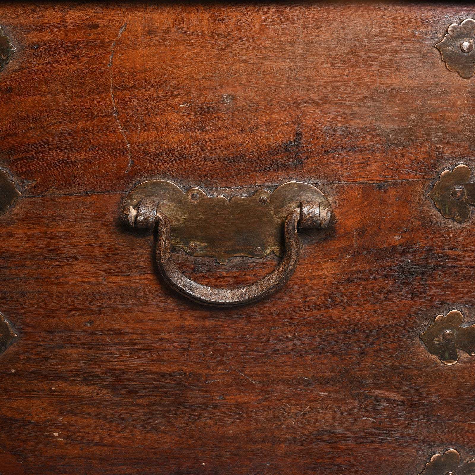 photo furniture Brass Bound Jackfruit Chest From South India   18thc