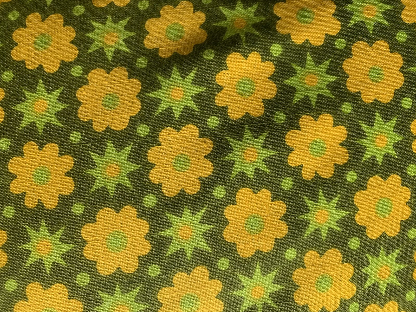 Original 1960's Juliet  Glynn Smith For Conran, Cotton Fabric, Petals In The Sky Design, 250cm Length. photo furniture
