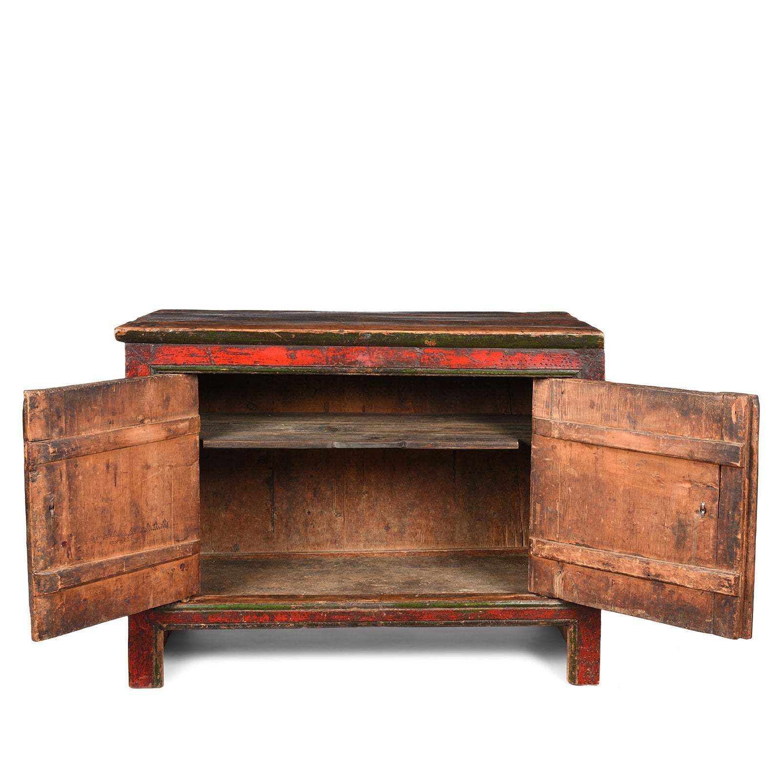 Painted Tibetan Pegam Side Cabinet  18thc photo Furniture