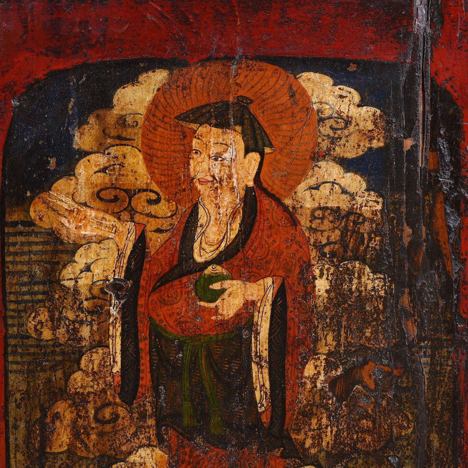 Painted Tibetan Pegam Side Cabinet  18thc photo vinterior