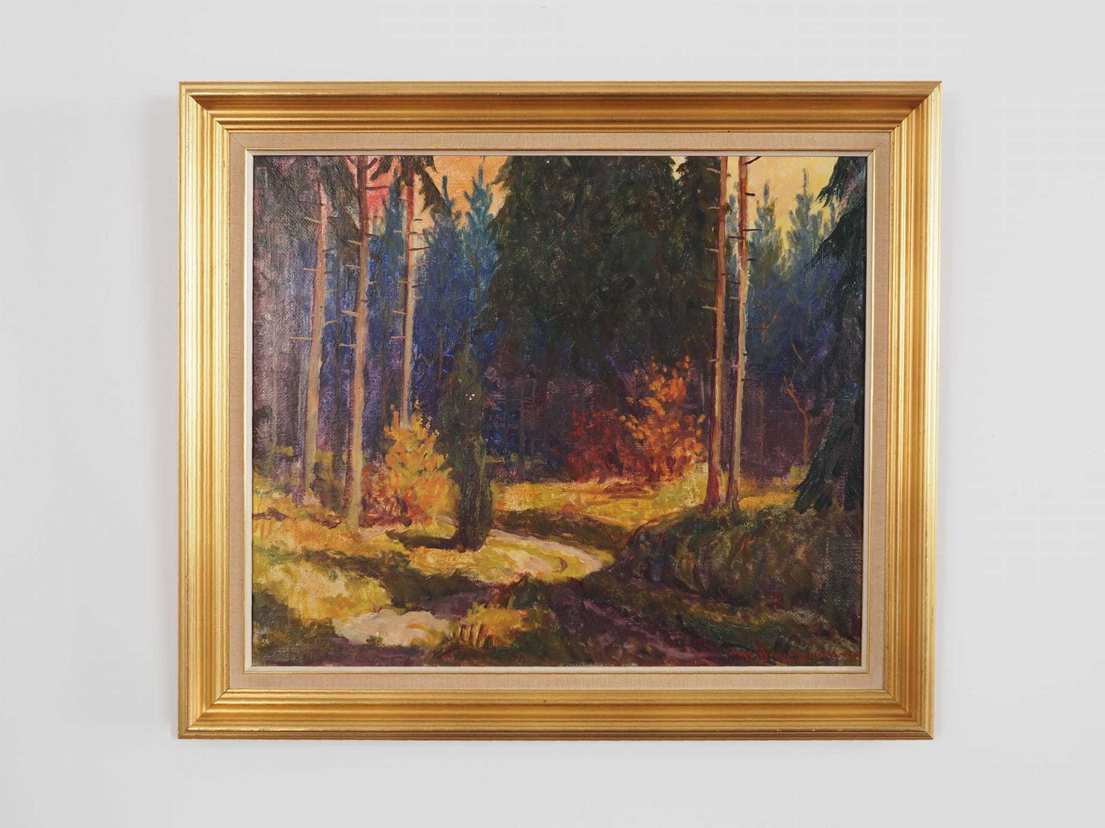 Schilderij „The Autumn Forest", Scandinavisch Design, Jaren 1960 photo Kunst