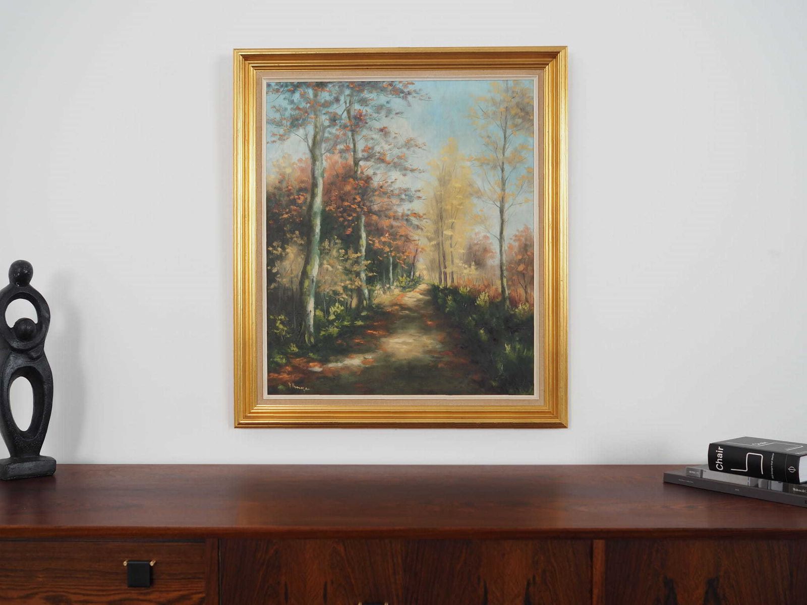 Painting „The Forest Road”, Scandinavian Design, 1970s photo for sale
