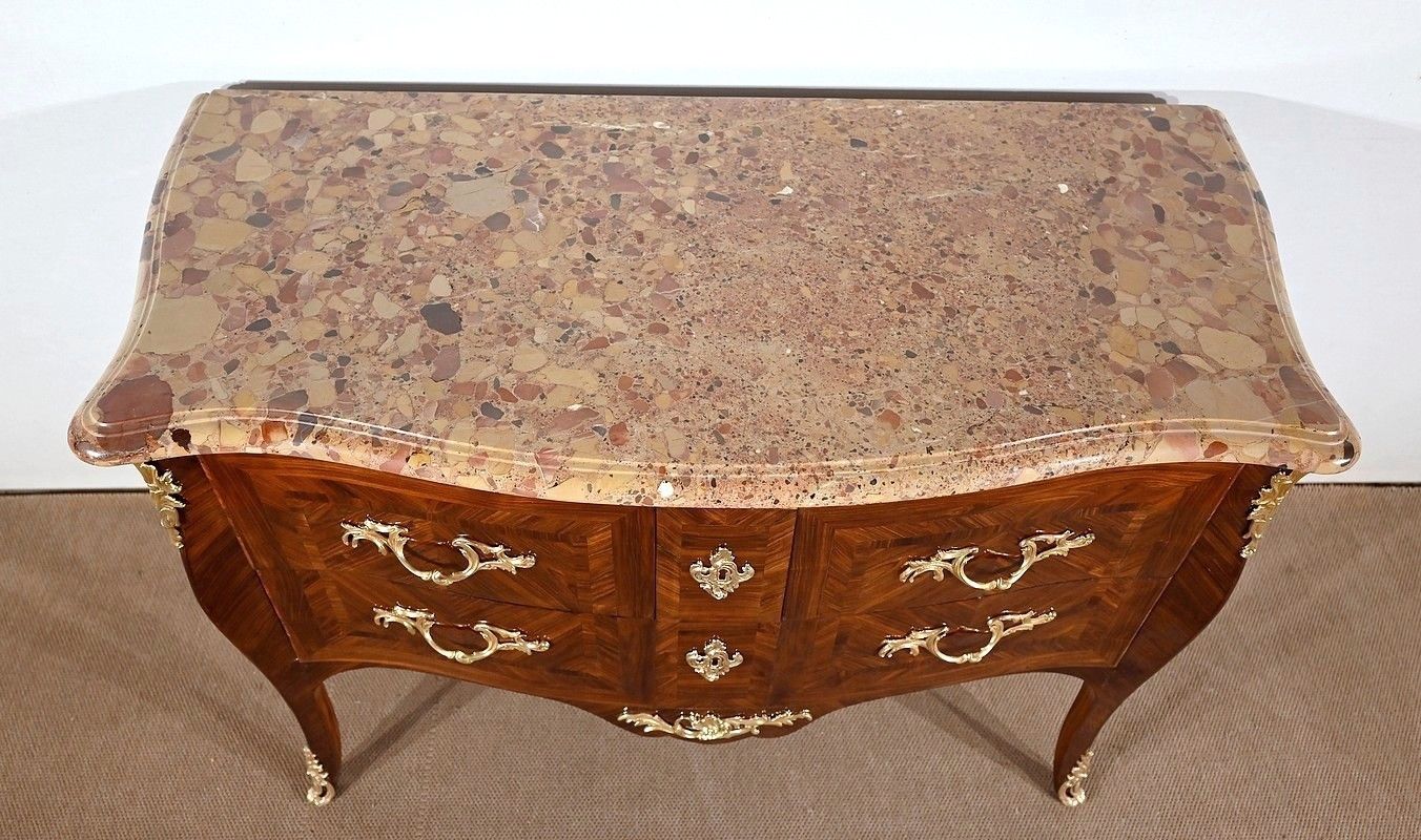 Chest Of Drawers In Precious Wood, Stamped P. Migeon, Louis XV Period – 1st Part Of The 18th Century photo 17716.0