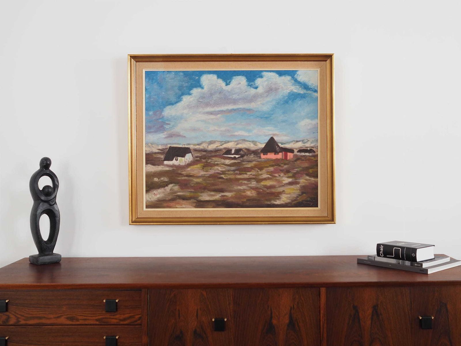 Schilderij „The Village In The Clouds", Scandinavian Design, Jaren 1970 photo for sale