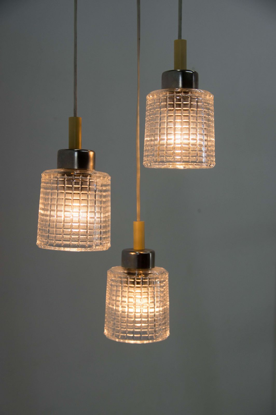 Mid Century Adjustable Glass Chandelier By Pokrok Zilina, 1970s photo furniture