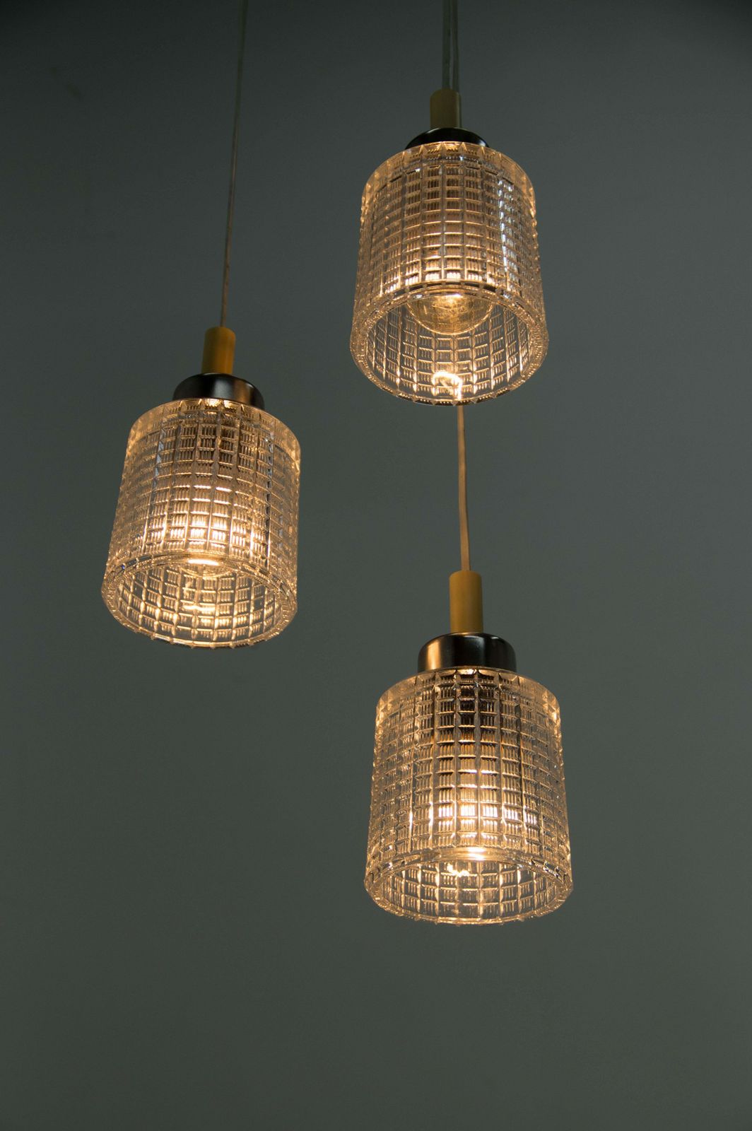 Mid Century Adjustable Glass Chandelier By Pokrok Zilina, 1970s photo for sale