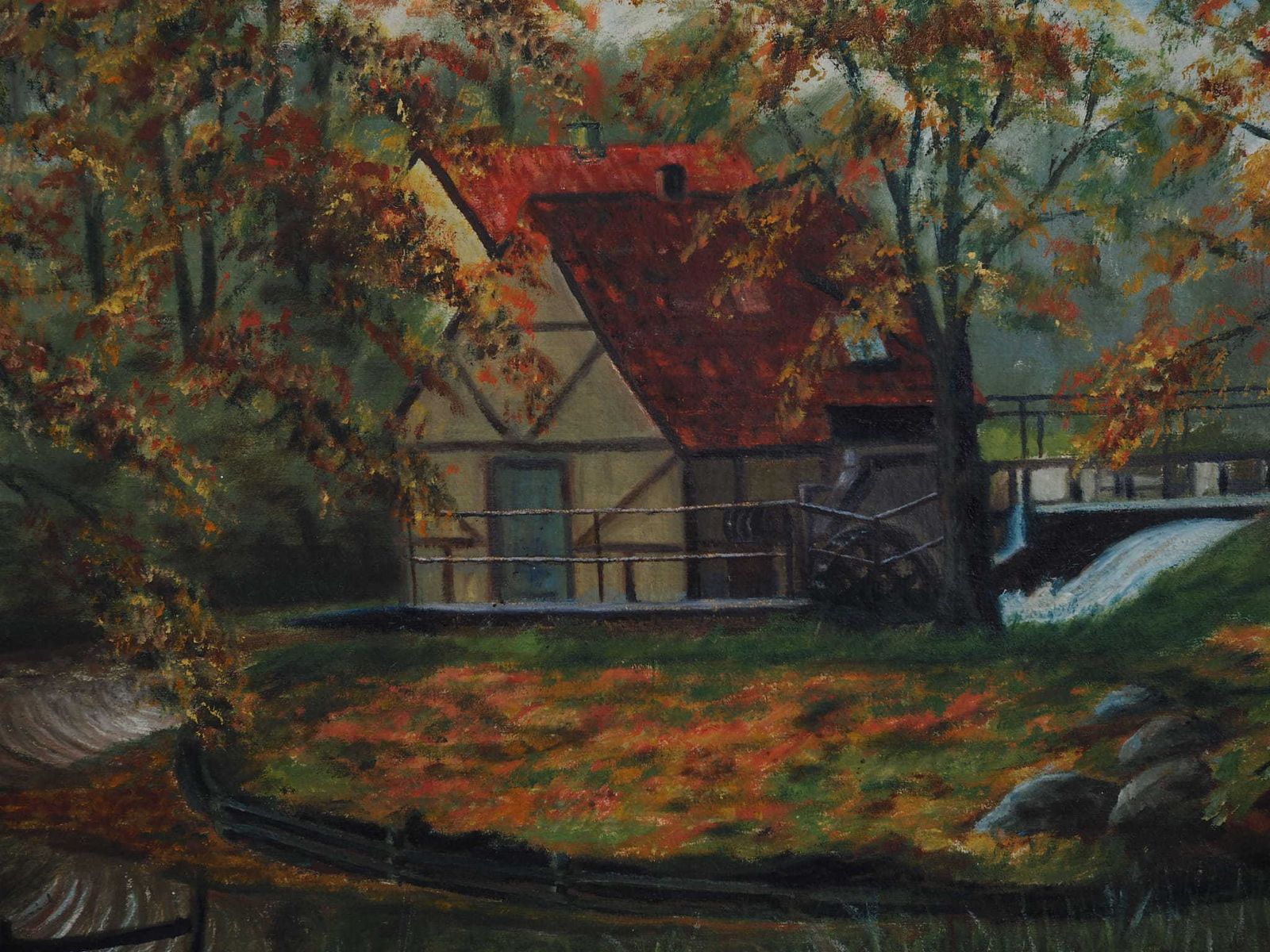photo for sale Painting „The Forest Mill”, Scandinavian Design, 1970s, By C. May