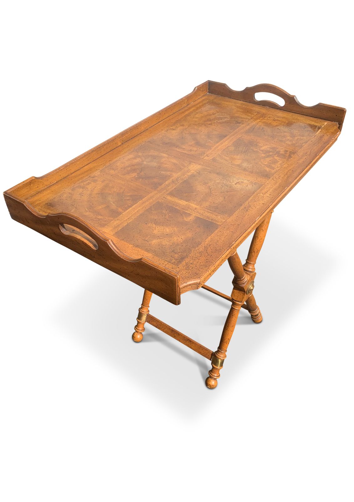 Butler's Tray With Stand A Faux Bamboo & Brass X Frame Stand By Cambrg Mid Century Modern Ol