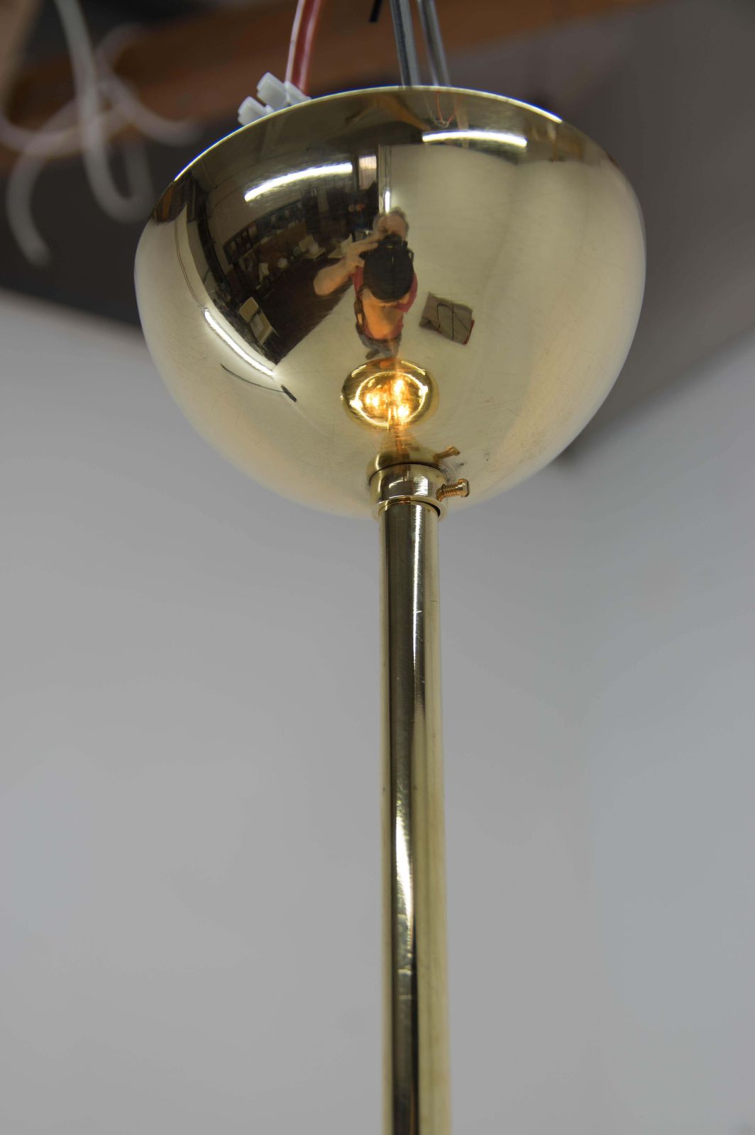 photo for sale Rare Brass Bauhaus Chandelier By Franta Anyz 1920s Restored