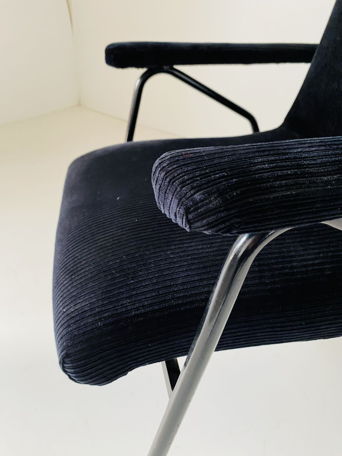 photo furniture 1960s Black Velvet Vintage Armchair