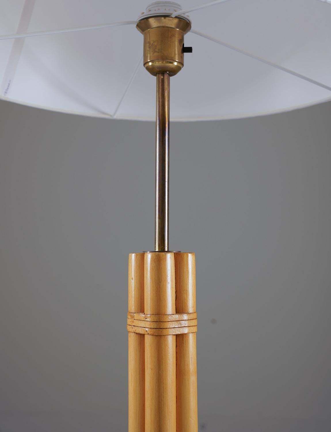 Scandinavian Midcentury Floor Lamp In Brass And Bamboo By Bergboms Sweden photo Lighting