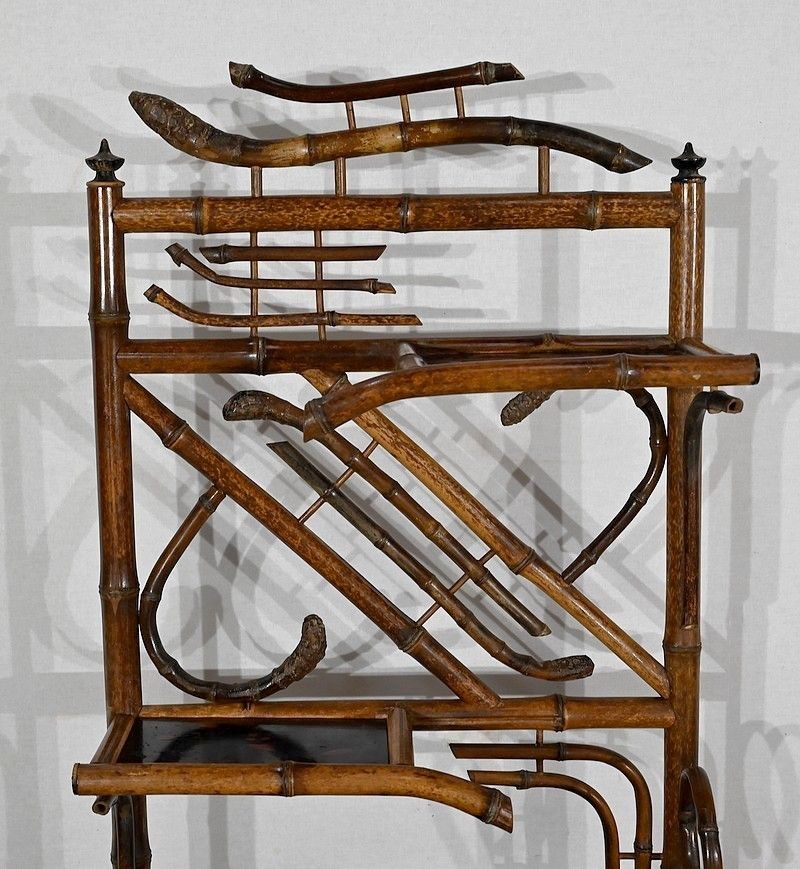 Small Bamboo Shelf And Pair Of Wall Consoles With Asian Decor – 1920 photo vinterior