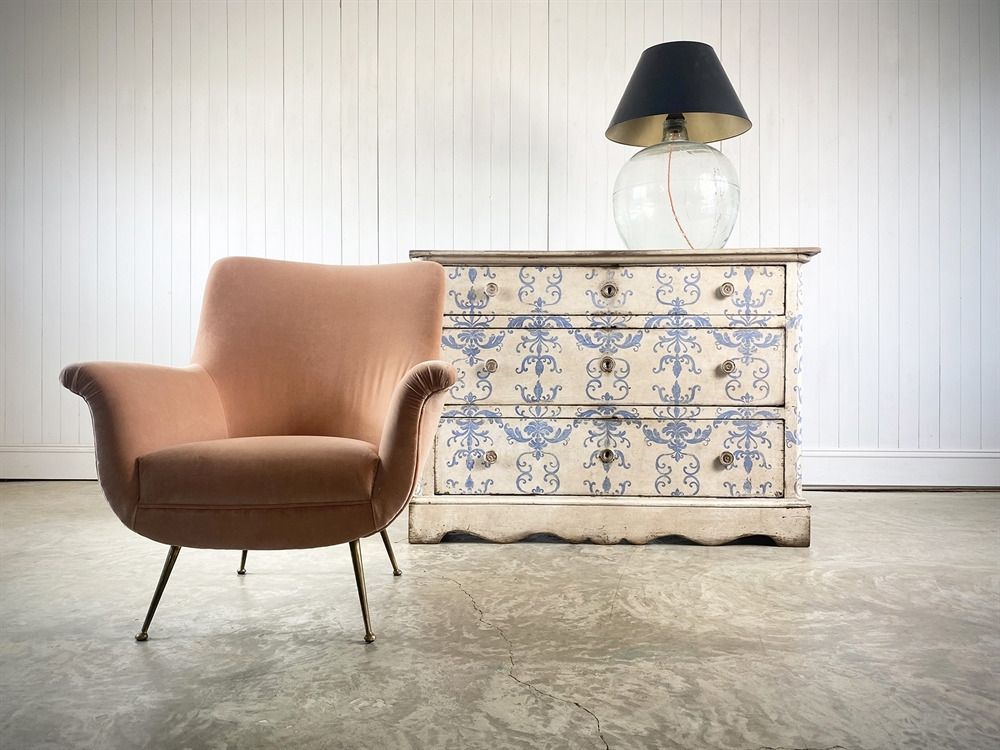 An Italian Velvet Armchair photo for sale