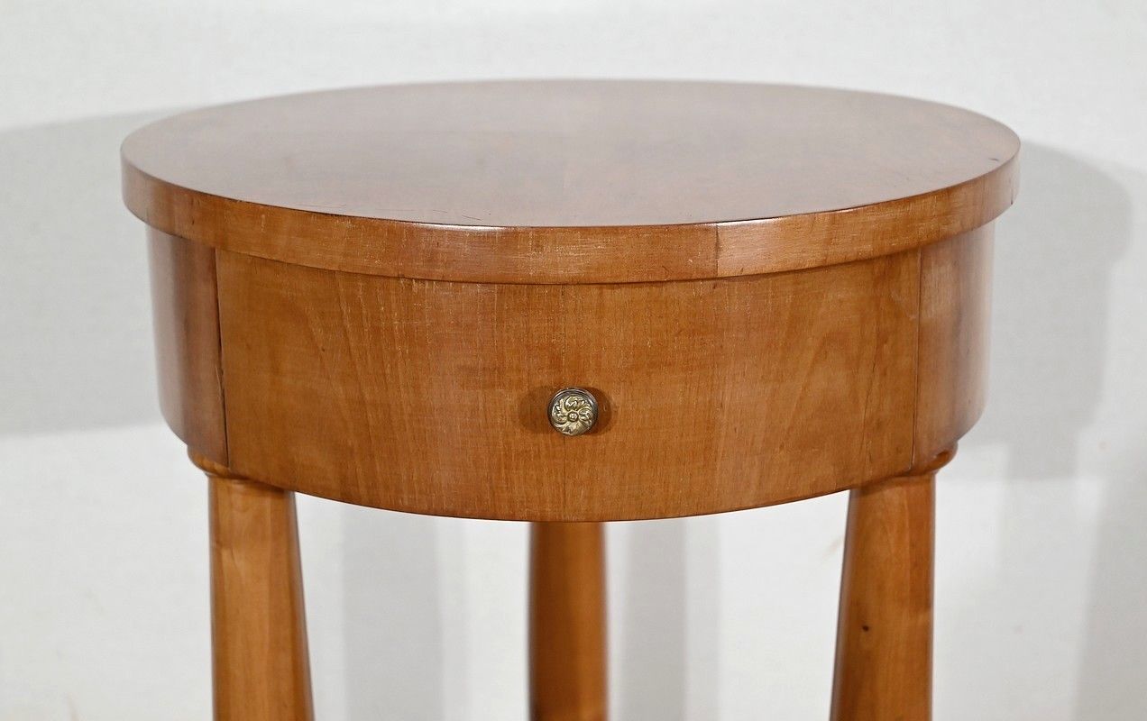 Furniture Pair Of Small Cherrywood Pedestal Tables, Empire Style, Mid 20th Century photo