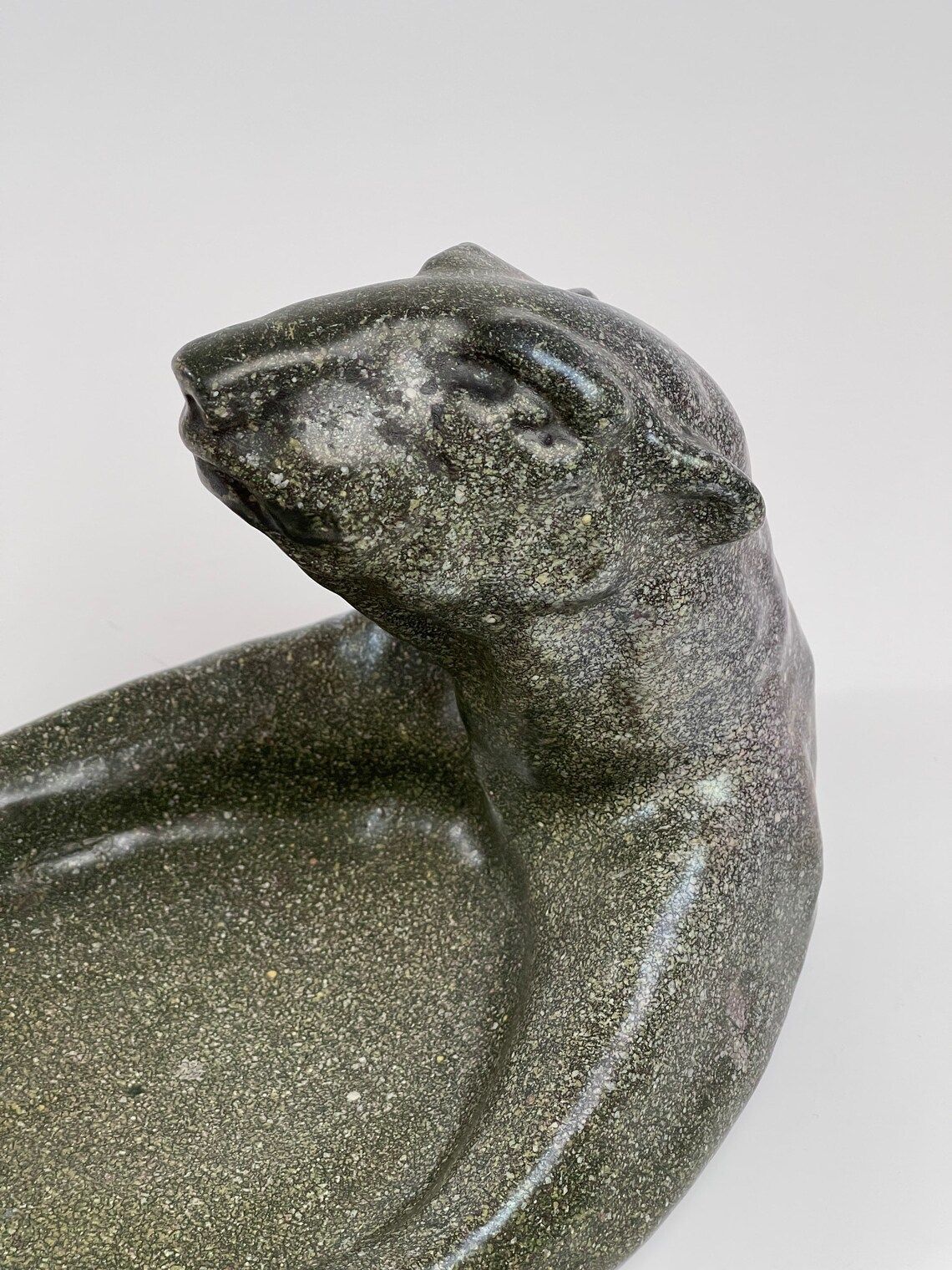 Michael Andersen & Son, Rare Polar Bear Bowl In Green Mottled Glaze, First Half Of The 20th Century photo buy