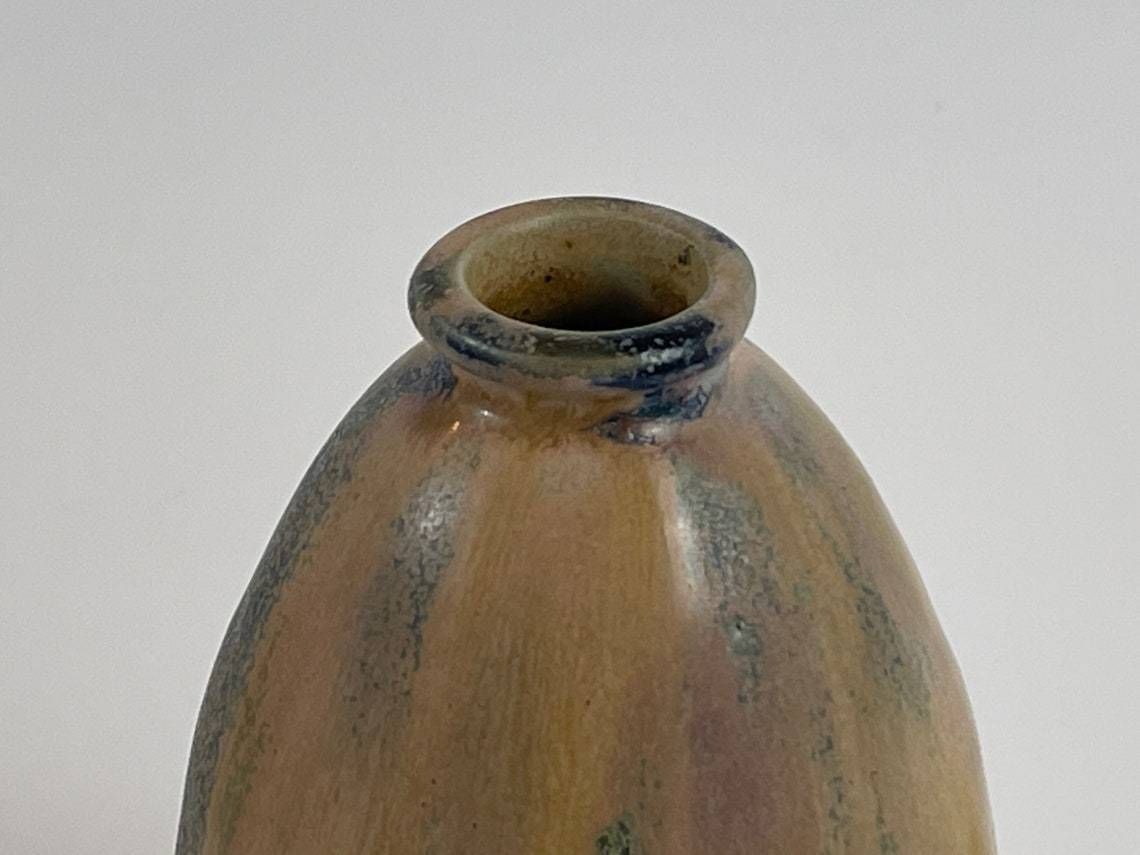 Ceramic Vase By Charles Greber, Beauvais, France, With Running Glaze In Pink, Yellow, Gray And Blue Colors , Circa 1930s photo buy